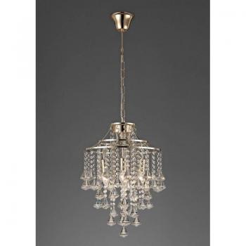 Lámpara colgante Inina 4 Bulbs E14 oro / cristal, Diyas - Inspired Inina - Lámpara colgante de techo 4 luces E14 Oro francés, Cristal
