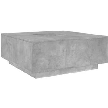 Mesa de centro de salón de madera ingeniería y hormigón gris, dimensiones 100x100x40 cm, mesa auxiliar versátil para café y té