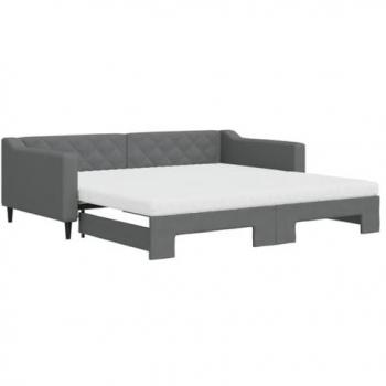 Sofá cama nido con colchón tela gris oscuro 100x200 cm