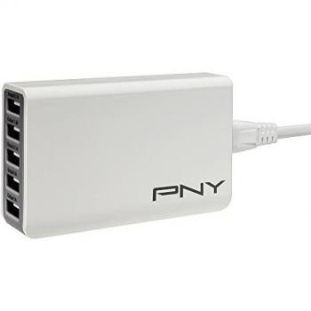 PNY P-AC-5UF-WEU01-RB - Cargador de 5 puertos USB, 25 W