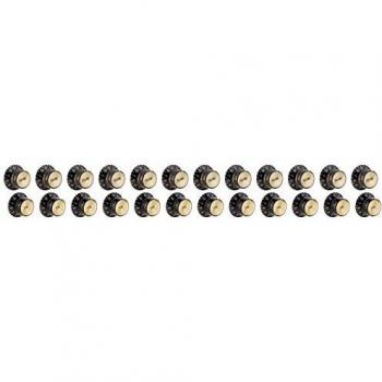 Gibson PRMK-020 Black/Gold Top Hat Knobs with Inserts - 4 Pack Guitar Potentiometer and Toggle Knobs