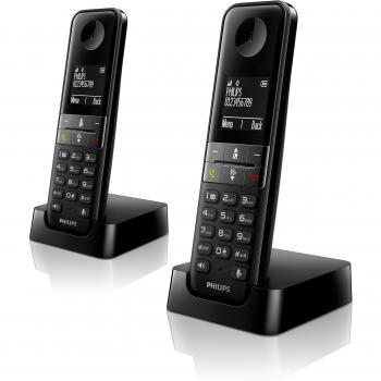 Philips D4502B - Teléfono inalámbrico Dect Duo