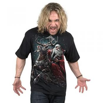 Spiral Sleigher Black T-Shirt for Men (Sizes S to 4XL)