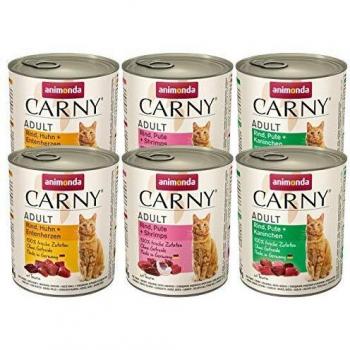 Animonda Carny Adult 6 x 800 g - Mixed Trial Pack - Beef and Poultry Selection