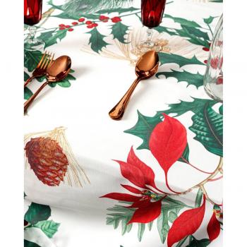 Mantel de Navidad Mistletoe Happyfriday - 100% Poliéster, 195 gr x m2, Fabricado en España