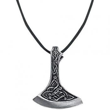 Alchemy Gothic Viking Axe Hombre Collar Plateado, Peltre,