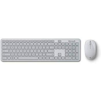 Teclado y Ratón Bluetooth Microsoft Desktop AZERTY Francés Blanco y Gris Claro