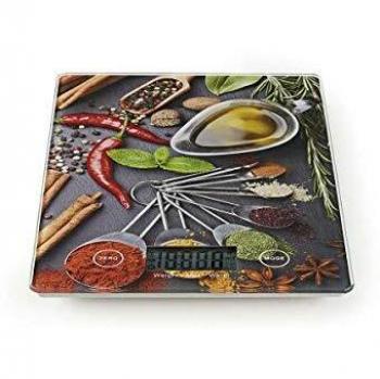 Báscula de Cocina Digital NEDIS LCD de Vidrio con Diseño Multicolor, Capacidad hasta 5 kg