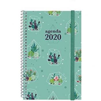 Finocam - Agenda 2020 semana vista apaisada Espiral Design Collection Cactus español