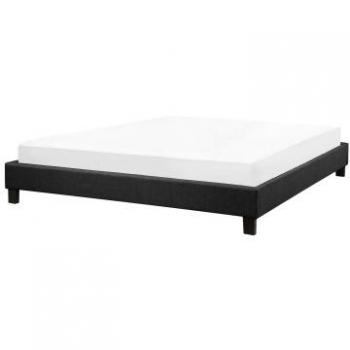 Cama tapizada matrimonial gris 180x200 cm con somier sin cabecero Roanne
