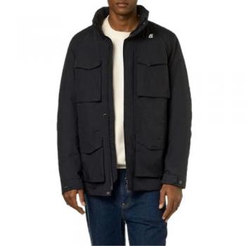 Eco Warm Ottoman Hooded Jacket for Men - K-Way Manphy Blue Depth XL