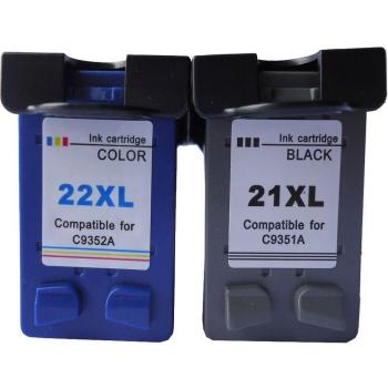 4inx Remanufacturados Cartucho Reemplazo para HP 21XL cartuchos de tinta HP 22XL/para Deskjet F2110, F2120, F2128, F2140, F2180, F2185, F2187, F2188, F2200, F2210, F2212, F2214, F2224, F2250, F2275, F2280, F2290, F300, F310, F325, F335, F340, F350, F370, 