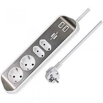 brennenstuhl®Estilo regleta de enchufes en Forma Esquina con 4 Tomas de Corriente para Cocina, Oficina y encimera