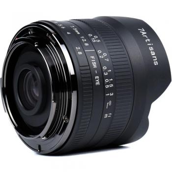 Objetivo 7Artisans 7.5mm f/2.8 II Fisheye para Sony E, Montura APS-C, Enfoque Manual, Color Negro