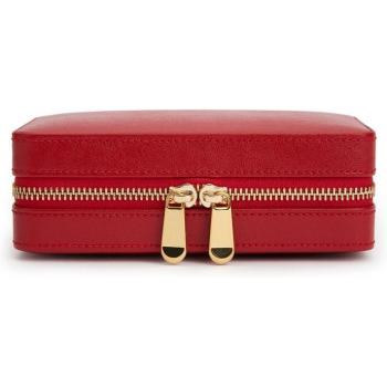 Wolf Palermo Red Travel Jewelry Case with Zipper