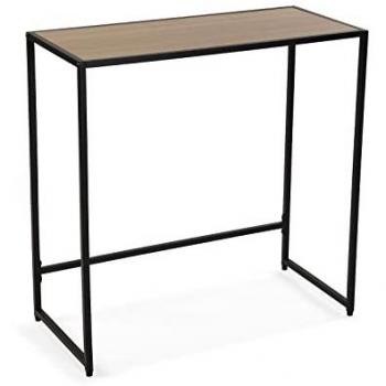 Recibidor Estrecho Versa Lasse de Madera MDF y Metal, 74,5 x 35 x 75 cm, Color Negro y Marrón