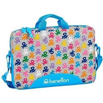 safta 612052461 Funda para portátil o Tablet 15,6 con asa Bandolera Benetton, Multicolor