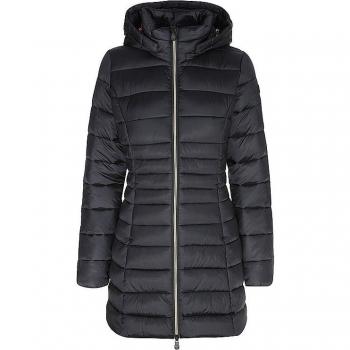Save The Duck Reese Black Padded Long Coat for Women, Size 42