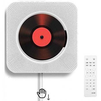 Reproductor de CD portátil con Bluetooth Reproductor de CD montable en la Pared Altavoces de Alta fidelidad incorporados para Control Remoto doméstico Reproductor de CD