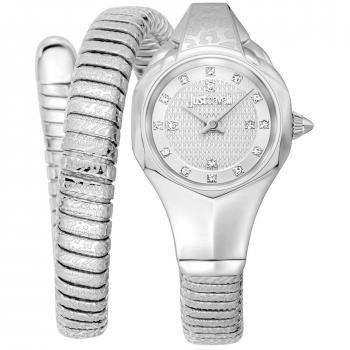 Just Cavalli Women's Amalfi Silver Gray Snake Signature Watch