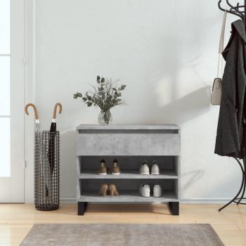 Zapatero gris hormigón 70x36x60 cm madera multicapa