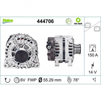 Alternador VALEO 444706 para PEUGEOT: 407, 207, 308, Partner, 2008, 208, 3008, 5008, 807, 508, Expert, RCZ,