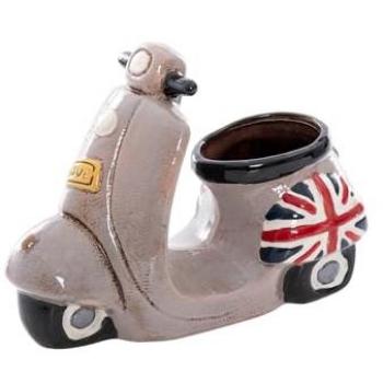 Jarrón de Cerámica Vespa con Macetero 26x11x19 cm - Decoración Elegante para Hogar y Oficina