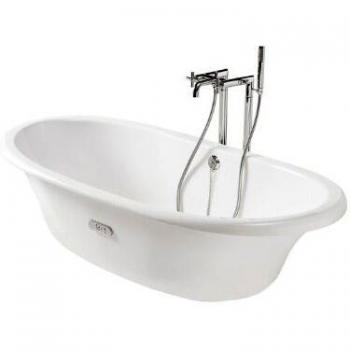 Roca A233650007 - Bañera oval de fundición esmaltada con exterior blanco y fondo antideslizante