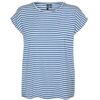 Camiseta de Mujer Vero Moda Ava Manga Corta Corte Recto Azul/Rayas