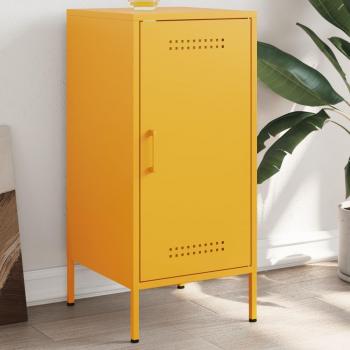 Aparador de acero laminado en frío amarillo mostaza 36x39x79 cm
