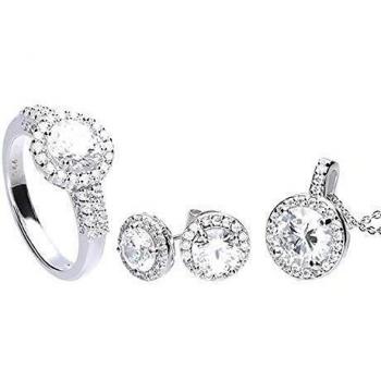 SET ANILLO PENDIENTE Y COLGANTE DIAMONFIRE 1312691903175 MUJER PLATA DE LEY