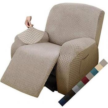 MAXIJIN Funda de Sillón Relax Stretch Funda Sofá 1 Plaza Reversible con Bolsillo Protector de Sofá
