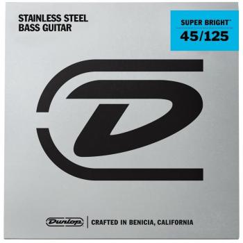 Dunlop Super Bright Stainless Steel Medium Bass Guitar Strings Set 45-125