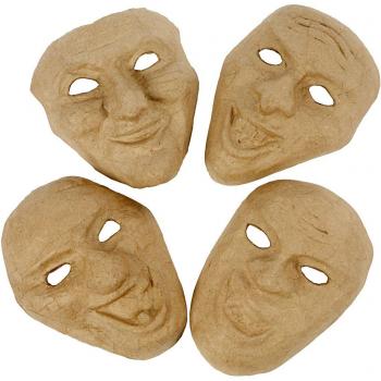 Máscaras de teatro, A. 15 cm, A: 22 cm, 4ud