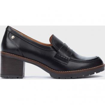 Pikolinos - Mocasines de mujer Llanes W7H3873 en piel negra con plantilla acolchada