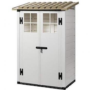 GARDIUN KSP38215 - Caseta de Resina Tuscany Evo 100 2 Puertas 1,32 m² - 95x139x201 cm