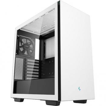 DeepCool CH510 E-ATX Midi Tower Gaming Case - White with Tempered Glass Side Panel, USB 3.0