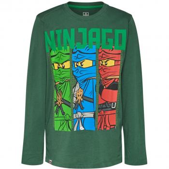 LEGO Wear Ninjago M-72645-Langarmshirt, Camiseta de Manga Larga para Niños, Verde