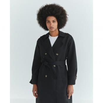 Vero Moda Chloe Women's Long Trench Coat with Pockets - Black - XL