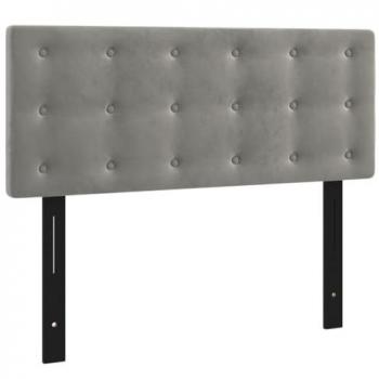 Cabecero de terciopelo gris claro 100x5x78/88 cm