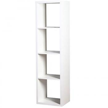 Estantería Bedford A101, Abierta sin pared trasera, Aglomerado laminado, Blanco, 145x41x32cm