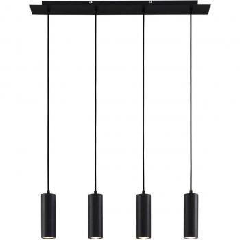 Lámpara colgante moderna Joffrey de Lindby, 4 luces, color negro, material metal, para salón y comedor, tipo de bombilla GU10