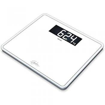 Beurer GS410 Signature Line Glass Bathroom Scale - White| XXL Standing Area | Made from Safety Glass for a Robust and Stylish Finish | XXL Digital Display | 200kg Weight Capacity