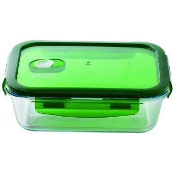 Fiambrera hermética rectangular 640ml SAN IGNACIO Vitoria de borosilicato en color verde