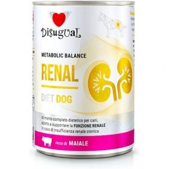 Disugual Comida Húmeda para Perros con Problemas Renales Sabor Cerdo - Lata de 400g
