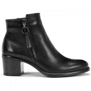 Botines Dorking by Fluchos Lexi para Mujer de Piel Negros con Cremallera Lateral y Tacón - Modelo D8606