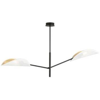 Lámpara de Suspensión Vene EPIKASA - Acero con recubrimiento de polvo, Tejido, Negro, Blanco y Oro, 102x51x11 cm