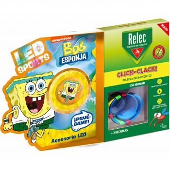 Relec Relec Pulsera Antimosquitos Bob Esponja Atleta | Eficaz Contra El Mosquito Tigre. Resistente Al Agua | Contiene 2 Recargas | Duración 2 Meses 150 g