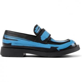 Camperlab Unisex Black and Blue Contrast Leather Loafers Size 44