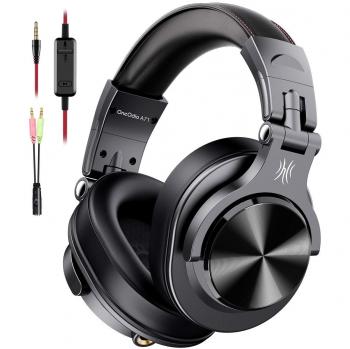 Auriculares OneOdio A71M DJ Over Ear con Cable, Estéreo, Color Negro, Audio de Alta Resolución y Micrófono con Cancelación de Ruido